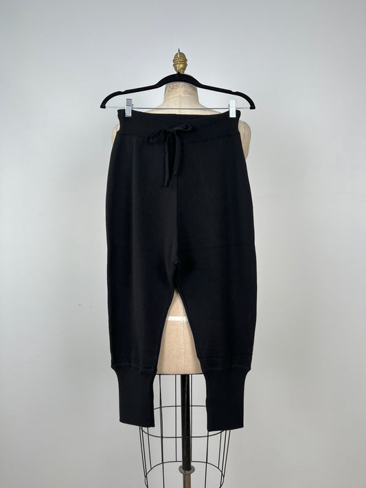 Pantalon sarouel jogger en tricot noir (S)