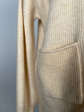 Soft washable cream knit cardigan (6+)