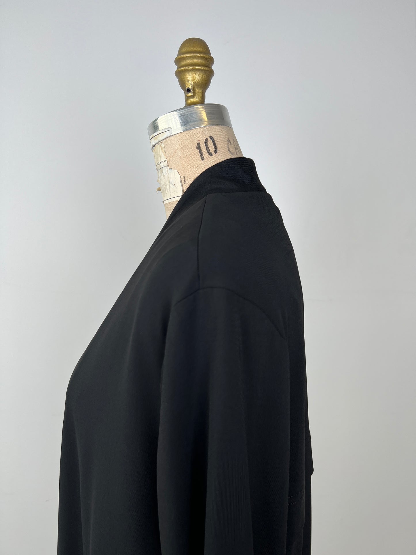 Veste en microfibre noire à encolure kimono (S)