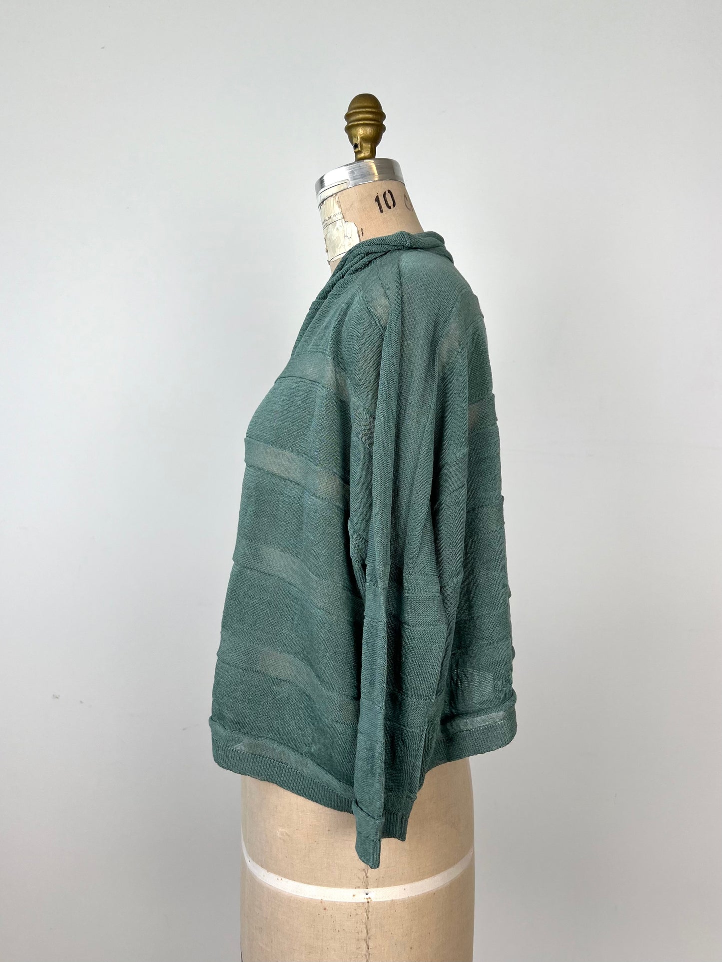 Chandail en tricot de lin vert ardoise (TU)