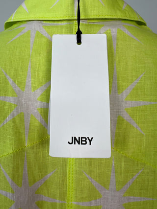 Starry Neon Lime Linen Oversized Blazer (M)