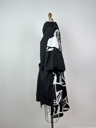 Robe oversized à pacthwork noir et blanc (S)