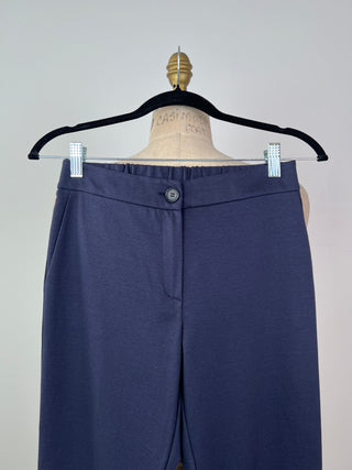 Soft Navy Knit Cropped Pants (XS)