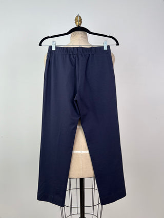 Soft Navy Knit Cropped Pants (XS)