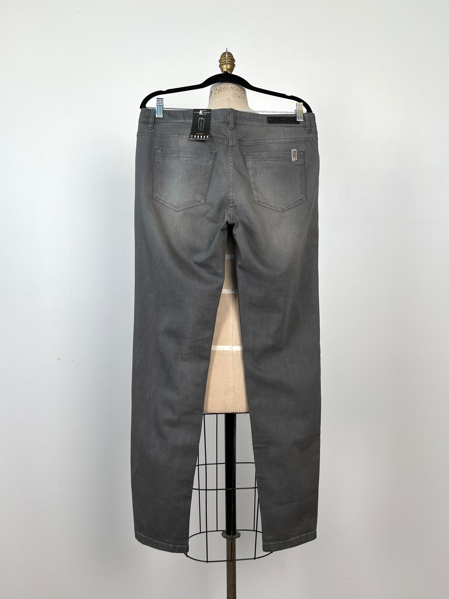Pantalon en denim stretch gris (12)