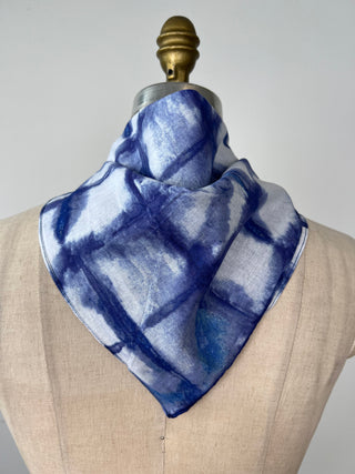 Foulard  tie dye bleu/mauve