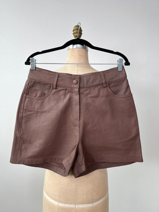 Chocolate leather shorts (S)