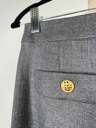 Grey wool pants with gold buttons (XS+S)