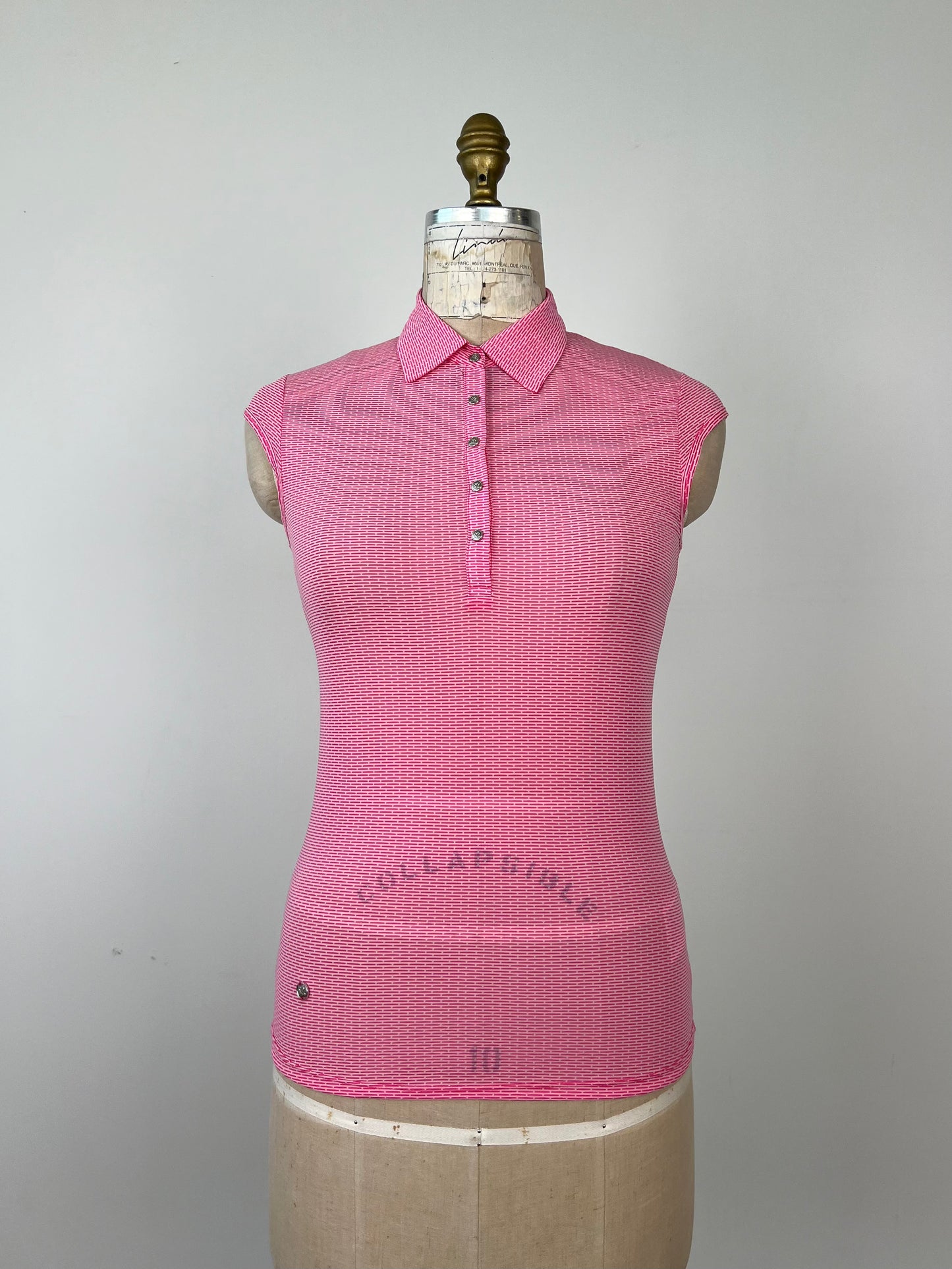 Top polo en microfibre rose (XS+S)