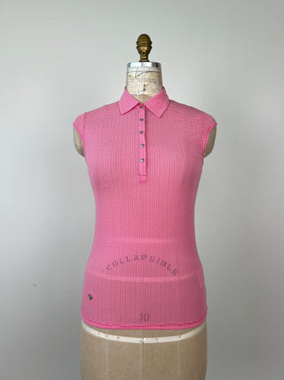 Top polo en microfibre rose (XS+S)