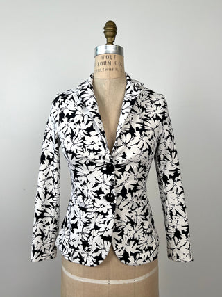 Blazer sport chic floral noir (XS)