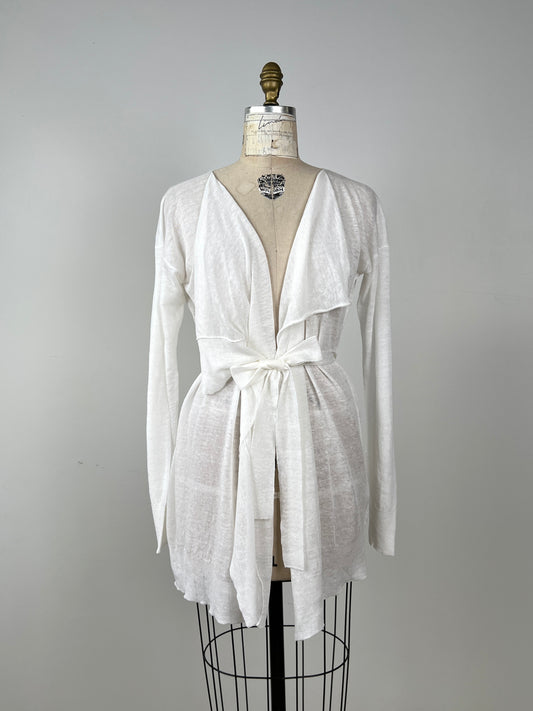 Veste en tricot de lin blanc (TU)