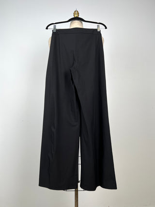 Pantalon noir évasé à boutons latéraux (XS)