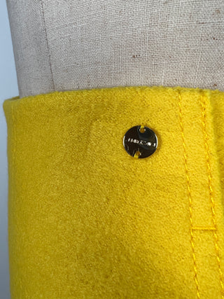 Yellow flared skirt in virgin wool felt (XS and S)