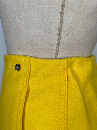 Yellow flared skirt in virgin wool felt (XS and S)