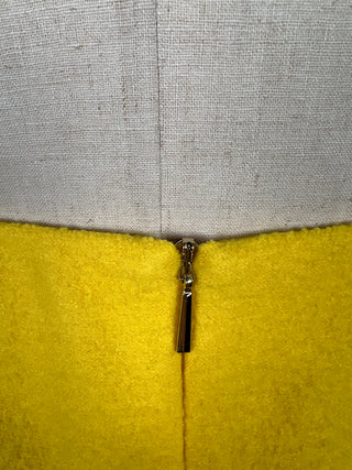 Yellow flared skirt in virgin wool felt (XS and S)