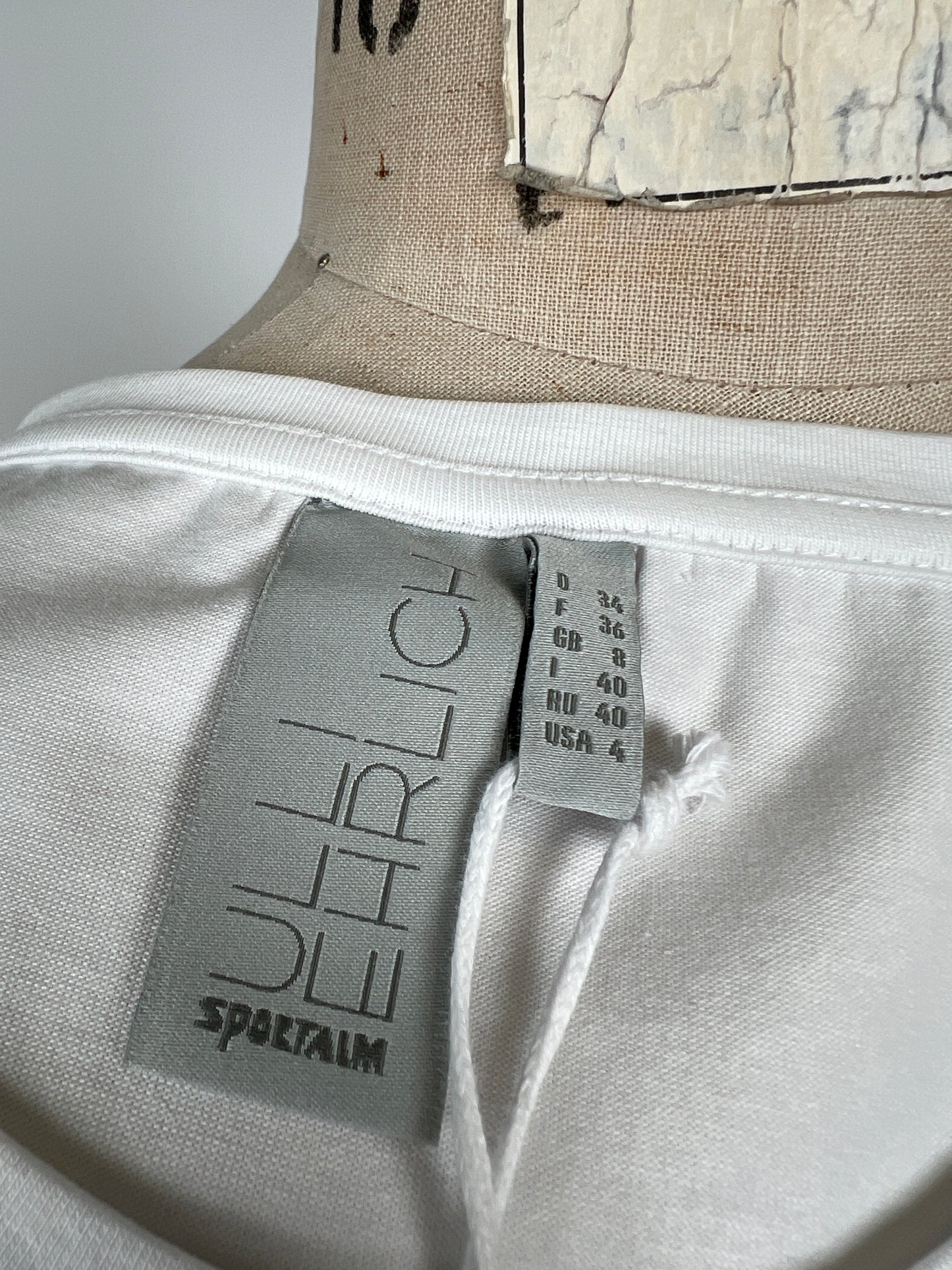 T-shirt blanc à bande et relief SILVER (XS)