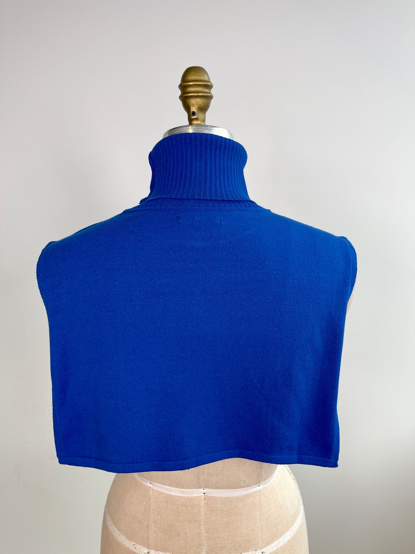 Faux col roulé en tricot bleu cobalt à superposer (TU)
