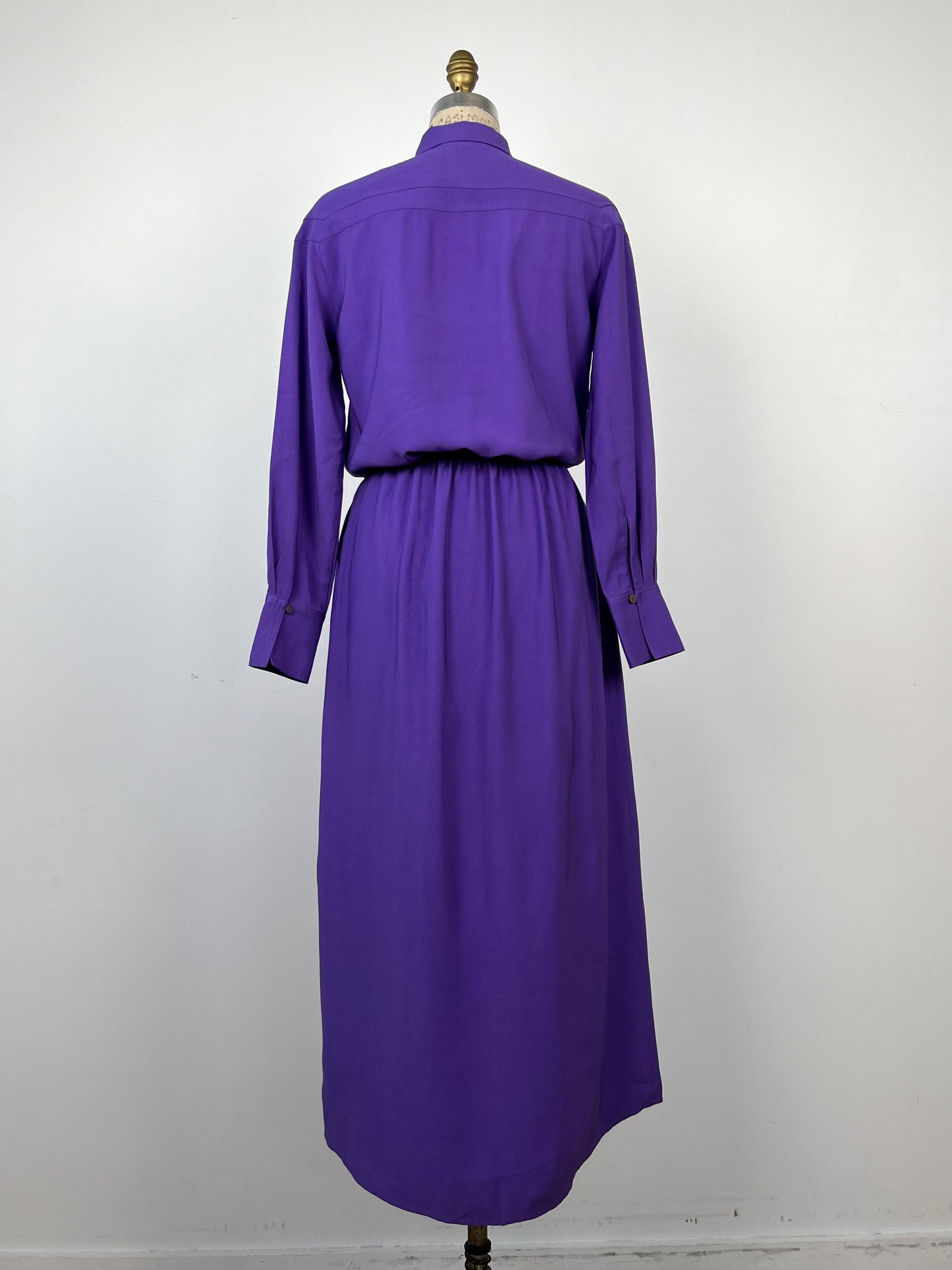 Robe maxi en tissage sergé mauve (6)