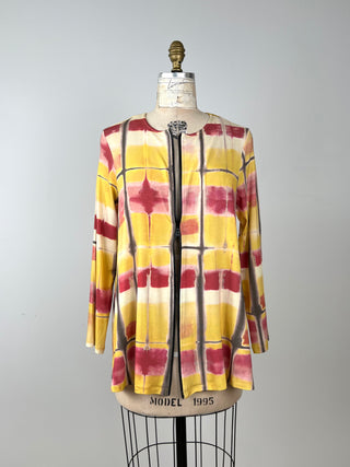 Watercolor Plaid Tunic Jacket (S)