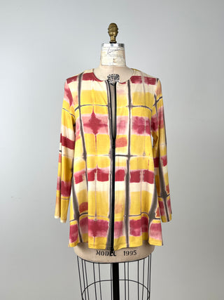 Watercolor Plaid Tunic Jacket (S)