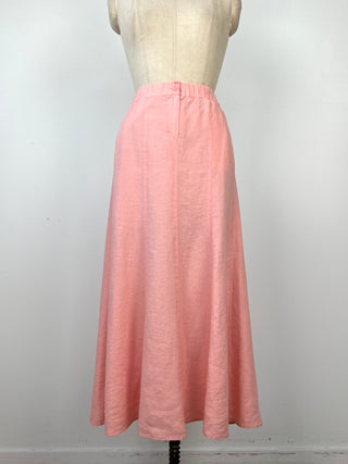 Delicious washable peach linen skirt (6)