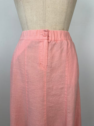 Delicious washable peach linen skirt (6)