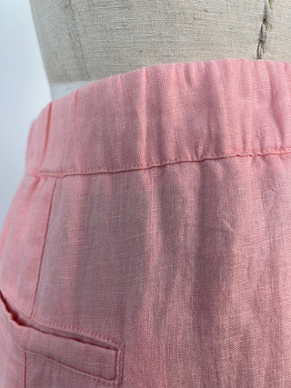 Delicious washable peach linen skirt (6)