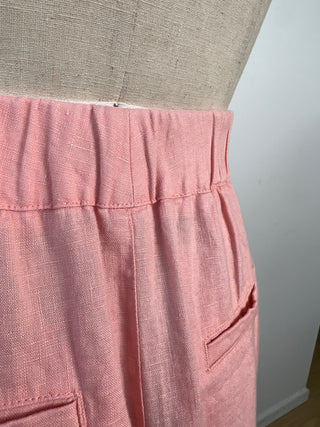 Delicious washable peach linen skirt (6)