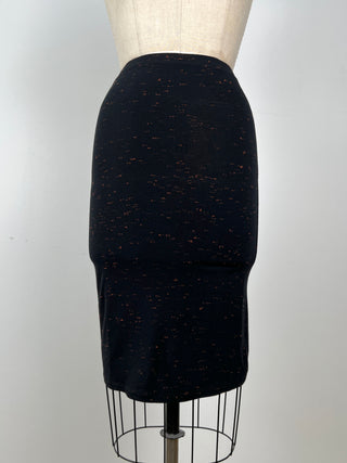 Black and orange heather stretch sheath skirt (XS and S)