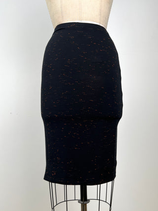 Black and orange heather stretch sheath skirt (XS and S)