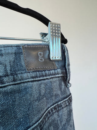 Pantalon en denim extensible bleu à imprimé léopard (8)