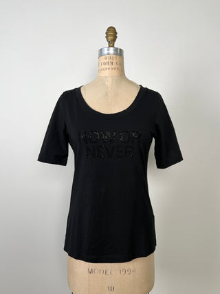 NOW OR NEVER (S) Black T-shirt