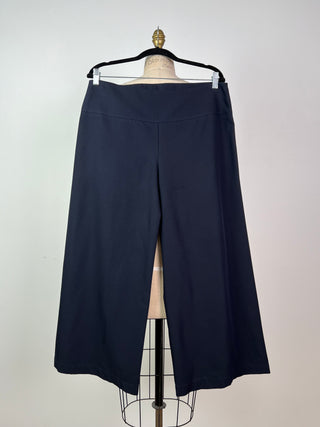 Navy Wide Leg Cropped Pants (XS-SL-XL)