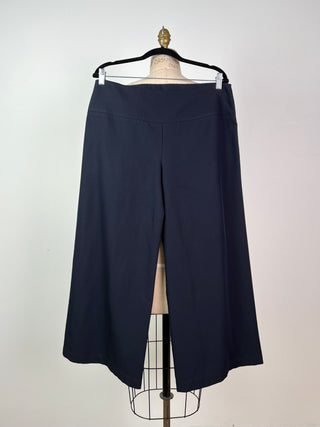 Navy Wide Leg Cropped Pants (XS-SL-XL)