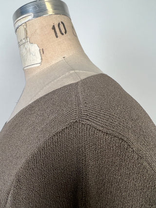 Robe tunique kaki/taupe à ourlet métallisé (TU)