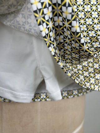 Jupe/short graphique noir blanc jaune (XS à L)