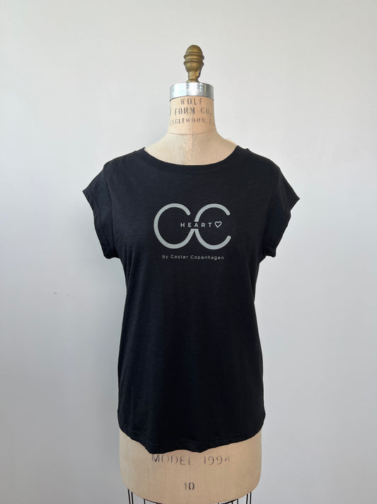 T-shirt noir à imprimé CC Heart gris (S)