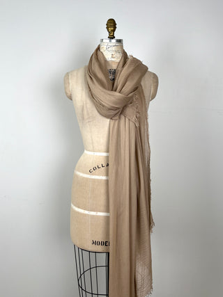 Silky sand weave shawl