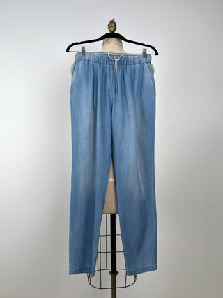 Pantalon effet denim à taille élastique  (XS/S)