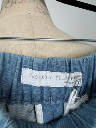 Pantalon effet denim à taille élastique  (XS/S)