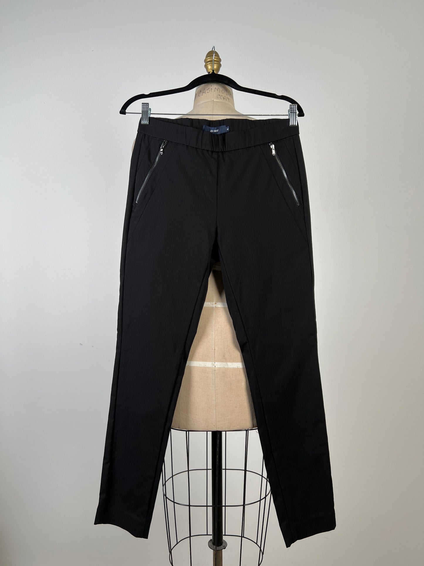 Pantalon skinny extensible noir à taille élastique (8)