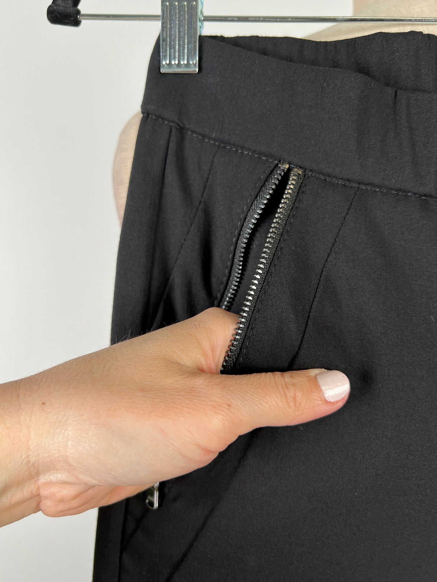 Pantalon skinny extensible noir à taille élastique (8)