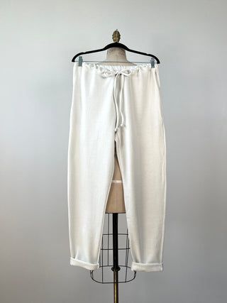 Washable cotton terry chalk pants (L to T+)