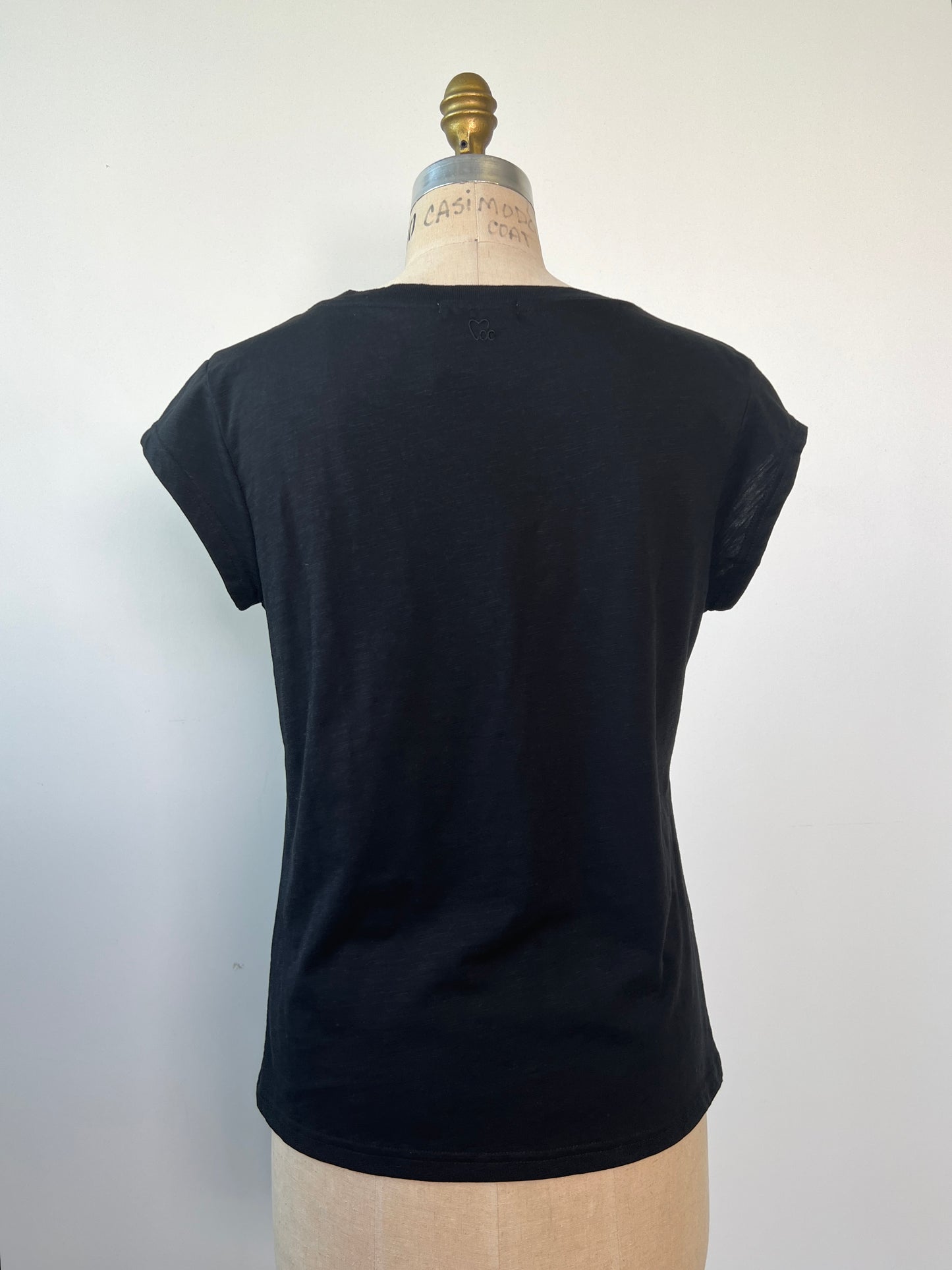 T-shirt en tissage tramé noir (S)