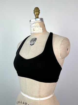 Black fitness top with neckline (XS/S)