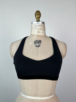 Black fitness top with neckline (XS/S)