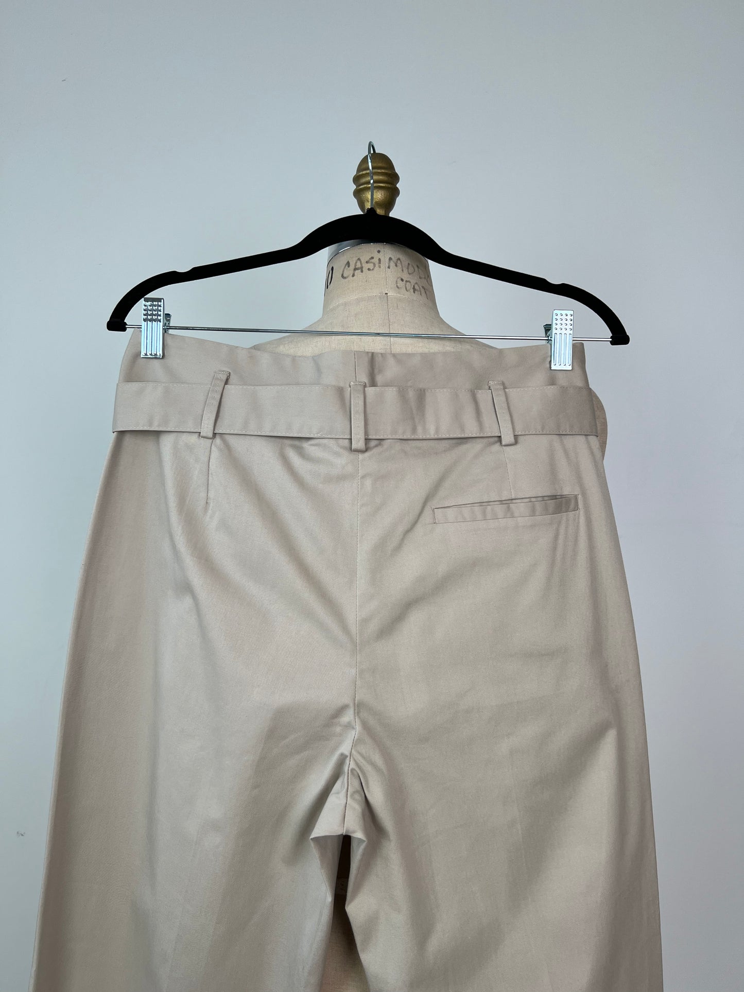Pantalon taille haute à pince mastic lavable (8+10)