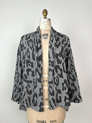 Leopard jacquard flared jacket (S)