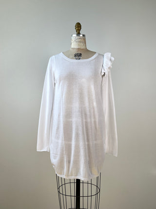 White cotton dress with adjustable frills (XS to M)